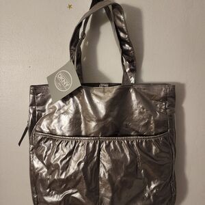 DKNY Metallic Silver Tote